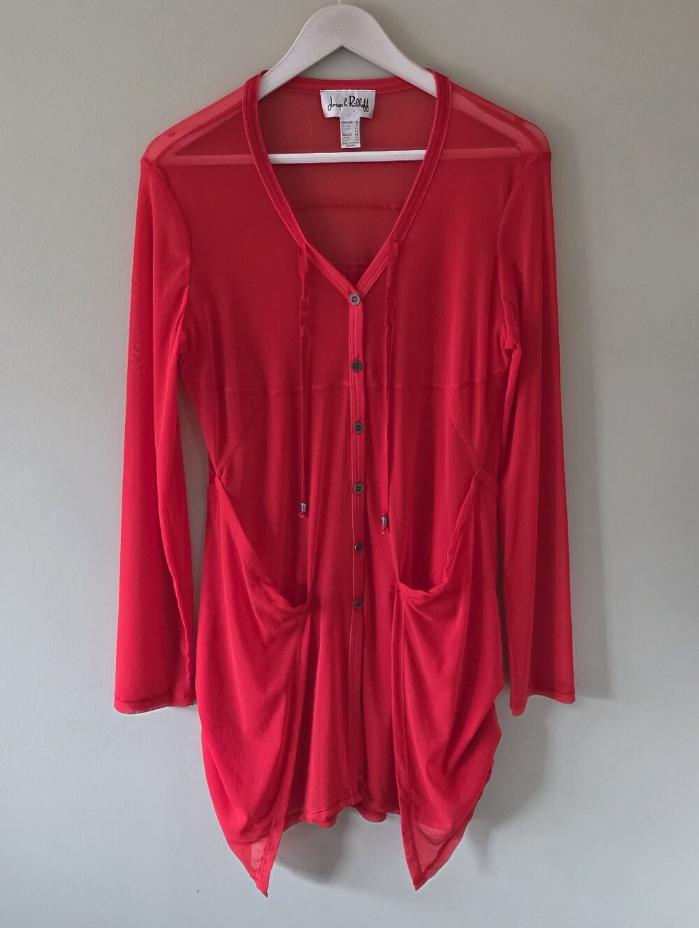 Joseph Ribkoff 12 Modern Contempory Euro Resortwear Longline Sheer Mesh Tunic
